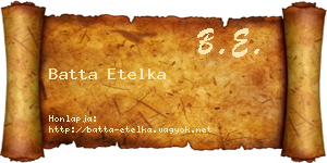 Batta Etelka névjegykártya